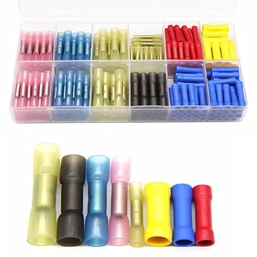 QMKADFQXF 240pcs Assorted Insulated Crimp Terminals Electrical Wire Cable Butt Wire Connectors Heat Shrink Waterproof Crimping Terminal QMKADFQXF 240pcs Assorted Insulated Crimp Terminals Electrical Wire Cable Butt Wire Connectors Heat Shrink Waterproof Crimping Terminal von QMKADFQXF