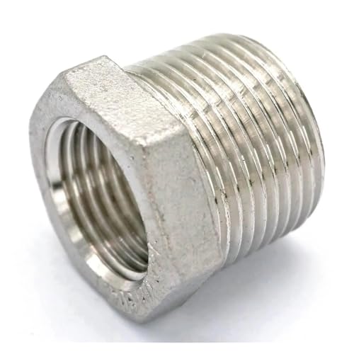 QMKADFQXF 304 Stainless Steel Reducer 1/2" BSP Male Thread to 1/4" BSP Female Thread Reducing Bush Adapter Fitting Gas Air Water Fuel QMKADFQXF 304 Stainless Steel Reducer 1/2" BSP Male Thread to 1/4" BSP Female Thread Reducing Bush Adapter Fitting Gas Air Water Fuel von QMKADFQXF