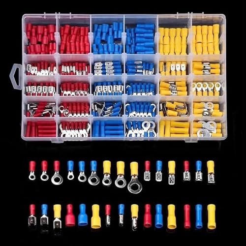 QMKADFQXF 480pcs Female Male Spade Crimp Terminals Insulated Electrical Wire Connectors Ring Piggyback Cold-Pressure Assorted Kits QMKADFQXF 480pcs Female Male Spade Crimp Terminals Insulated Electrical Wire Connectors Ring Piggyback Cold-Pressure Assorted Kits von QMKADFQXF