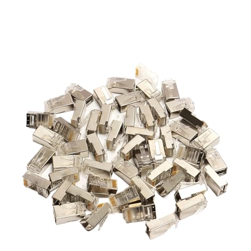 QMKADFQXF 50Pcs RJ45 Cat6 Connector 8Pin 8P8C Shielded Stranded Crimp Modular Connectors Socket Internet Connector QMKADFQXF 50Pcs RJ45 Cat6 Connector 8Pin 8P8C Shielded Stranded Crimp Modular Connectors Socket Internet Connector von QMKADFQXF