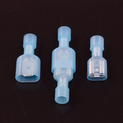 QMKADFQXF 50pcs Male and Female Electrical Crimp Terminator Set Blue Fully Insulated Wire Cable Connector 16-14AWG von QMKADFQXF