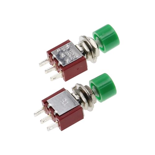 QMKADFQXF 5PCS 3Pin C-NO-NC 6MM Momentary Automatic Push Button Switch ON-(ON) 2A 250VAC/5A 120VAC(Green) von QMKADFQXF