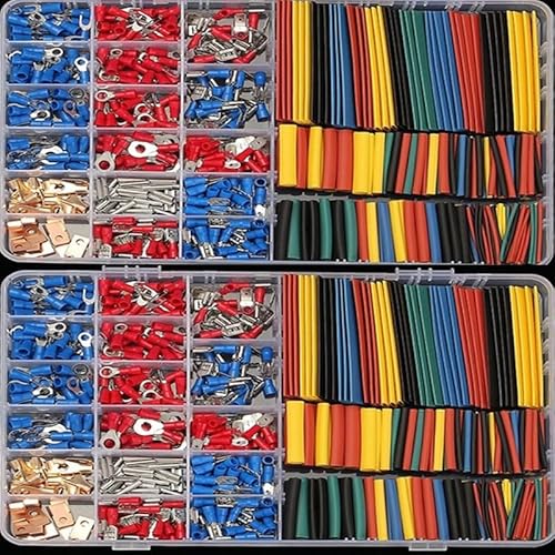 QMKADFQXF 678Pcs Heat Shrink Tube Sleeving Set Car Electrical Wire Terminals Insulated Crimp Connectors Spade Set Kit with Box QMKADFQXF 678Pcs Heat Shrink Tube Sleeving Set Car Electrical Wire Terminals Insulated Crimp Connectors Spade Set Kit with Box von QMKADFQXF