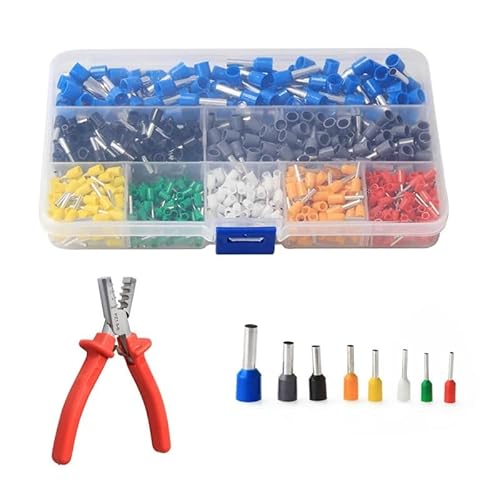 QMKADFQXF 800Pcs Insulated Cord Pin End Crimp Terminal Wire Connectors Kit Set +1PC Hand Ferrule Terminals Crimper Plier Tool Kit QMKADFQXF 800Pcs Insulated Cord Pin End Crimp Terminal Wire Connectors Kit Set +1PC Hand Ferrule Terminals Crimper Plier Tool Kit von QMKADFQXF
