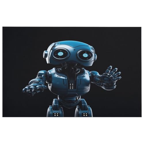 Blauer Roboter-Teppich für den Eingangsbereich, waschbare Teppiche mit rutschfester Gummi-Unterseite für Küche, weich, schmutzabweisend, kleiner Teppich für Schlafzimmer, Badezimmer, Bodendekoration Blauer Roboter-Teppich für den Eingangsbereich, waschbare Teppiche mit rutschfester Gummi-Unterseite für Küche, weich, schmutzabweisend, kleiner Teppich für Schlafzimmer, Badezimmer, Bodendekoration von QMKFWT