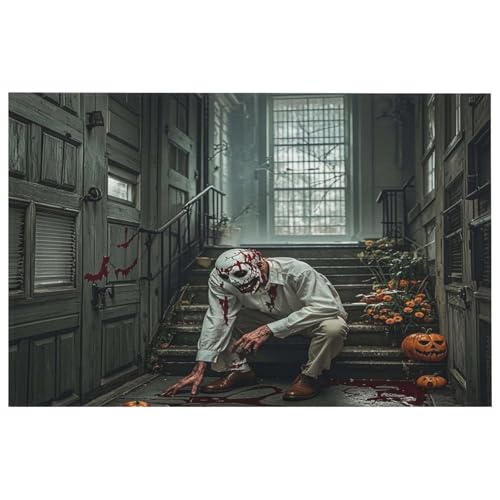 Halloween-Horror-Themenbereich für den Eingangsbereich, waschbare Teppiche mit rutschfester Gummi-Unterseite für Küche, weich, schmutzabweisend, kleiner Teppich für Schlafzimmer, Badezimmer Halloween-Horror-Themenbereich für den Eingangsbereich, waschbare Teppiche mit rutschfester Gummi-Unterseite für Küche, weich, schmutzabweisend, kleiner Teppich für Schlafzimmer, Badezimmer von QMKFWT