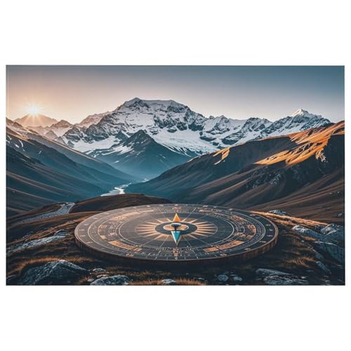 Mountain Compass Teppich für den Eingangsbereich, waschbare Teppiche mit rutschfester Gummi-Unterseite für Küche, weich, schmutzabweisend, kleiner Teppich für Schlafzimmer, Badezimmer, Bodendekoration von QMKFWT