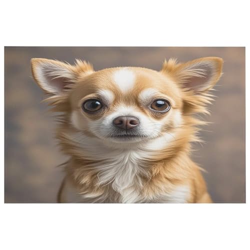 Niedlicher Chihuahua-Teppich für den Eingangsbereich, waschbare Teppiche mit rutschfester Gummi-Unterseite für Küche, weich, schmutzabweisend, kleiner Teppich für Schlafzimmer, Badezimmer von QMKFWT