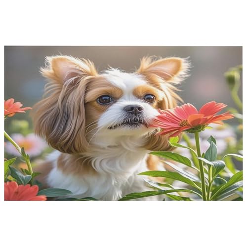 Shih Tzu Hunde- und Blumen-Teppich für den Eingangsbereich, waschbare Teppiche mit rutschfester Gummi-Unterseite, für Küche, weich, schmutzabweisend, kleiner Teppich für Schlafzimmer, Badezimmer Shih Tzu Hunde- und Blumen-Teppich für den Eingangsbereich, waschbare Teppiche mit rutschfester Gummi-Unterseite, für Küche, weich, schmutzabweisend, kleiner Teppich für Schlafzimmer, Badezimmer von QMKFWT