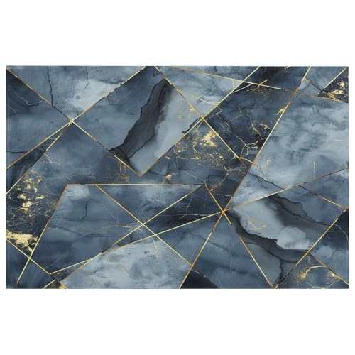 Teppich mit abstrakter Kunstgeometrie für den Eingangsbereich, waschbare Teppiche mit rutschfester Gummi-Unterseite, für Küche, weich, schmutzabweisend, kleiner Teppich für Schlafzimmer, Badezimmer von QMKFWT