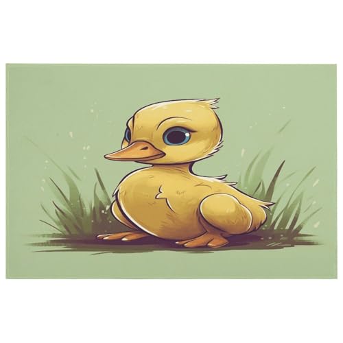 Teppich mit kleinen Enten mit blauen Augen, für den Eingangsbereich, waschbar, mit rutschfester Gummi-Unterseite, für Küche, weich, schmutzabweisend, kleiner Teppich für Schlafzimmer, Badezimmer Teppich mit kleinen Enten mit blauen Augen, für den Eingangsbereich, waschbar, mit rutschfester Gummi-Unterseite, für Küche, weich, schmutzabweisend, kleiner Teppich für Schlafzimmer, Badezimmer von QMKFWT