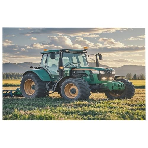 Traktor Landwirtschaft, ruhiger Teppich für den Eingangsbereich, waschbare Teppiche mit rutschfester Gummi-Unterseite, für Küche, weich, schmutzabweisend, kleiner Teppich für Schlafzimmer, Badezimmer von QMKFWT