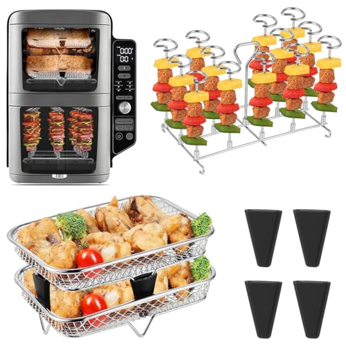 QMLING Air Fryer Racks for Ninja Dual Zone, Heißluftfritteuse Spießen Grillrost, 304 Edelstahl Airfryer Gitter, Heißluftfritteuse Zubehör für Ninja AF300EU/ AF400EU/ Cosori Dual Zone Airfryer QMLING Air Fryer Racks for Ninja Dual Zone, Heißluftfritteuse Spießen Grillrost, 304 Edelstahl Airfryer Gitter, Heißluftfritteuse Zubehör für Ninja AF300EU/ AF400EU/ Cosori Dual Zone Airfryer von QMLING