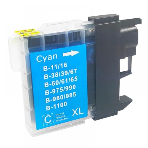 QMLQRGKF 1/4/8/12PCS LC38 LC39 LC61 LC65 LC980 LC985 LC990 LC1100 Tintenpatridge Kompatibel mit DCP-J125 185C 195C J315W DCP-145C 185C 385C 535 Printer(C 1PC) von QMLQRGKF