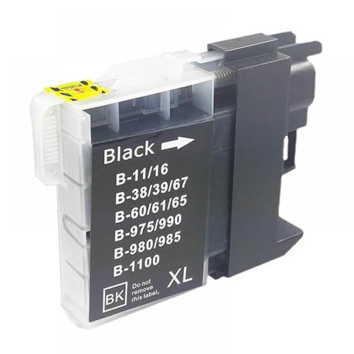 QMLQRGKF 1/4/8/12PCS LC38 LC39 LC61 LC65 LC980 LC985 LC990 LC1100 Tintenpatridge Kompatibel mit DCP-J125 185C 195C J315W DCP-145C 185C 385C 535 Printer(K 1PC) von QMLQRGKF