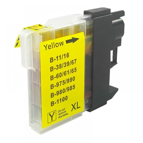QMLQRGKF 1/4/8/12PCS LC38 LC39 LC61 LC65 LC980 LC985 LC990 LC1100 Tintenpatridge Kompatibel mit DCP-J125 185C 195C J315W DCP-145C 185C 385C 535 Printer(Y 1PC) von QMLQRGKF
