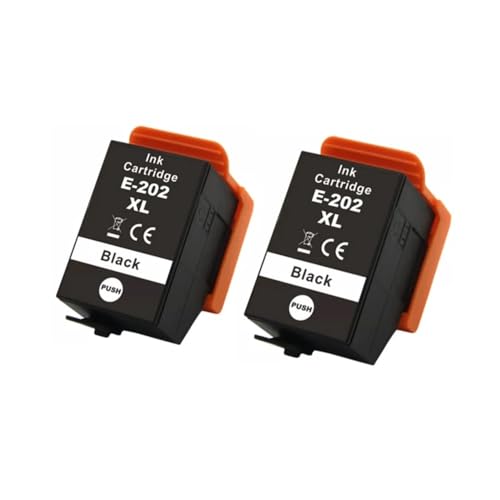 QMLQRGKF 202XL T02G1 T02H1 Tintenpatronen-Set, 5 Stück, kompatibel mit verschiedenen Druckern, einschließlich XP6000 XP6005 XP6100 XP6105(2PCS Black) von QMLQRGKF