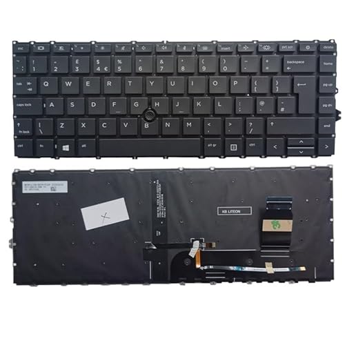 QMLQRGKF Großbritannien spanische Tastatur kompatibel mit 840 G7 G8 745 G7 mit Hintergrundbeleuchtung und Zeigenstock ohne Rahmen(UK) von QMLQRGKF