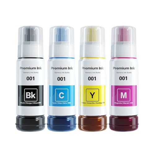 QMLQRGKF Kompatible 70 ml Nachfülltintenfarbe Kompatibel mit Drucker L3100 Serie L4000 Serie ET -Modelle 2700 3700 4700 5000 Serie(1SET(4PC)) von QMLQRGKF