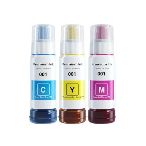 QMLQRGKF Kompatible 70 ml Nachfülltintenfarbe Kompatibel mit Drucker L3100 Serie L4000 Serie ET -Modelle 2700 3700 4700 5000 Serie(CMY(3PC)) von QMLQRGKF