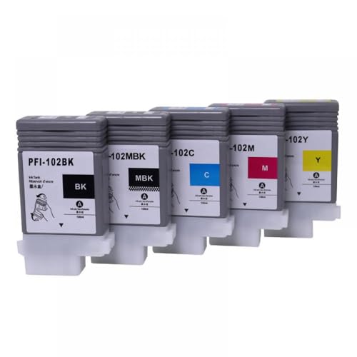 QMLQRGKF Kompatible PFI-120 PFI120 130 ml Pigment Ink Patronenset von 5 Kompatibel mit TM-200 TM-205 TM-300-Serie(1SET(5PC)) von QMLQRGKF