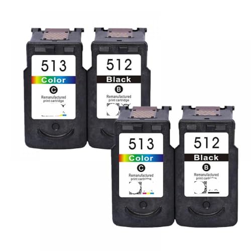 QMLQRGKF Kompatible PG512 CL513 Überholte Tintenpatrone Kompatibel mit MX320 MX330 MX340 MX350 MX410 MX420 Drucker(2Black 2Color) von QMLQRGKF