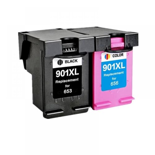 QMLQRGKF Kompatible Tintenpatrone 901XL Kompatibel mit OfficeJet 4500 -Drucker wie J4580 J4550 J4540 J4680 J4524 J4535 J4585(1Black 1Color) von QMLQRGKF