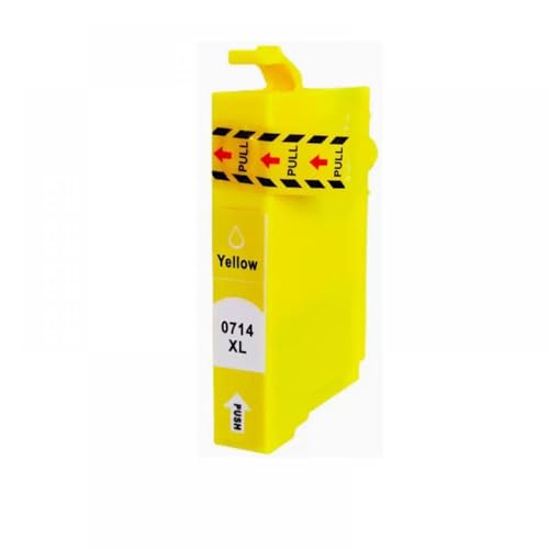 QMLQRGKF Kompatible Tintenpatronen T0711 T0712 T0713 T0714 Kompatibel mit Stylus DX4050 DX4400 DX8400 DX8450 DX9400 DX9400F mit Chip(1 Yellow) von QMLQRGKF