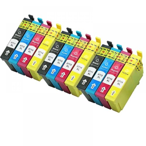 QMLQRGKF Kompatible Tintenpatronen T0711 T0712 T0713 T0714 Kompatibel mit Stylus DX4050 DX4400 DX8400 DX8450 DX9400 DX9400F mit Chip(3Set) von QMLQRGKF