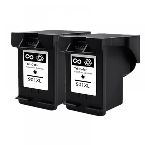 QMLQRGKF Kompatibler Tintenpatronenersatz Kompatibel mit 901 XL OfficeJet J4530 J4540 J4550 J4580 J4585 J4624 J4640 J4660 J4680 Drucker(2 Black) von QMLQRGKF
