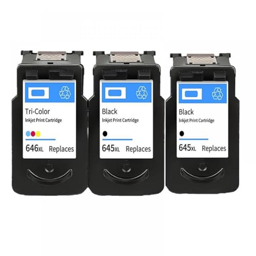 QMLQRGKF Kompatibler Tintenpatronenersatz Kompatibel mit MG2460 2560 MX496 TS206 306 3160 3465 Drucker PG645 CL646 PG645XL CL646XL(2Black 1Color) von QMLQRGKF