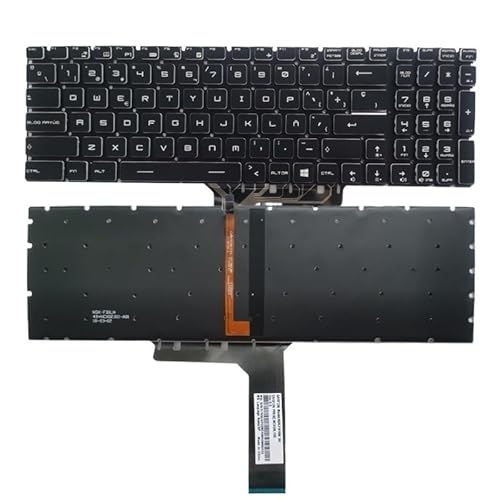 QMLQRGKF UK Spanische Tastatur kompatibel mit Modellen MS-16H2 MS-16H4 MS-16H5 MS-16H7 MS-16H8 MS-16L1 MS-16L2 MS-1771 MS-1772 MS-1773 MS-1775(SP White Backlit) von QMLQRGKF