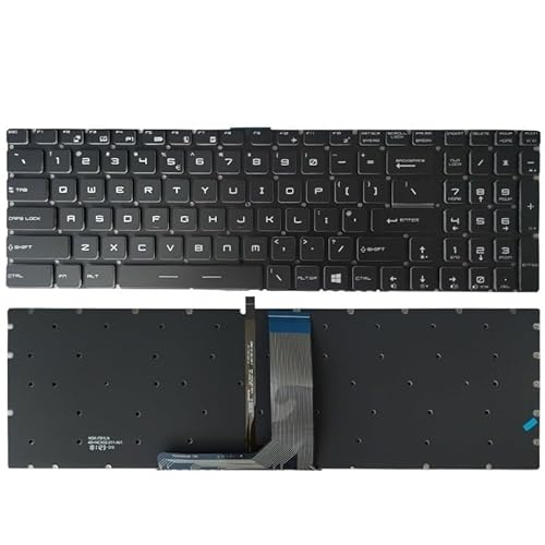 QMLQRGKF UK Spanische Tastatur kompatibel mit Modellen MS-16H2 MS-16H4 MS-16H5 MS-16H7 MS-16H8 MS-16L1 MS-16L2 MS-1771 MS-1772 MS-1773 MS-1775(UK White Backlit) von QMLQRGKF
