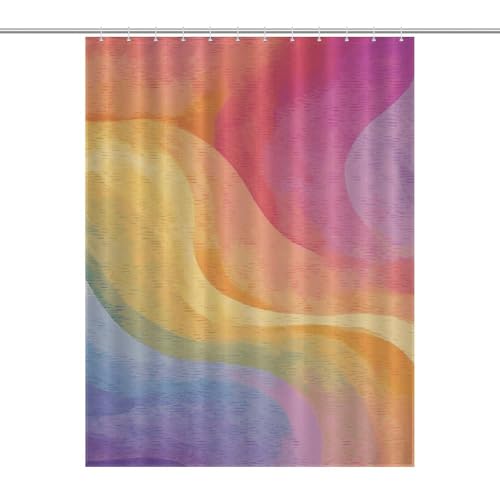 QMNBTES Regenbogen-Boho-Duschvorhänge, Dekoration, wasserdicht, Bauernhaus-Badezimmervorhang mit 12 Haken, modern, extra lang, Badezimmer-Vorhänge, waschbarer Stoff, dekorativer Badvorhang, 140 x 183 QMNBTES Regenbogen-Boho-Duschvorhänge, Dekoration, wasserdicht, Bauernhaus-Badezimmervorhang mit 12 Haken, modern, extra lang, Badezimmer-Vorhänge, waschbarer Stoff, dekorativer Badvorhang, 140 x 183 von QMNBTES