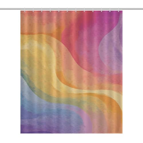 QMNBTES Regenbogen-Boho-Duschvorhänge, Dekoration, wasserdicht, Bauernhaus-Badezimmervorhang mit 12 Haken, modern, extra lang, Badezimmer-Vorhänge, waschbarer Stoff, dekorativer Badvorhang, 152 x 183 QMNBTES Regenbogen-Boho-Duschvorhänge, Dekoration, wasserdicht, Bauernhaus-Badezimmervorhang mit 12 Haken, modern, extra lang, Badezimmer-Vorhänge, waschbarer Stoff, dekorativer Badvorhang, 152 x 183 von QMNBTES