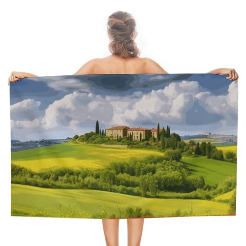 QMNBTES Tuscany Spring Strandtücher, übergroß, 130 x 78 cm, schnell trocknend, sandfrei, Pool-Handtuch, super saugfähig, Reisehandtuch, türkisches Handtuch für Erwachsene, personalisiertes Badetuch von QMNBTES