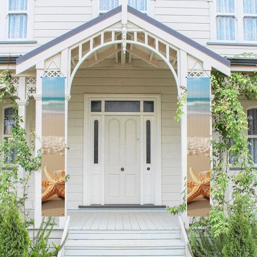 Veranda-Banner für Haustür Wandbehang Banner Haustürschild Frühling Willkommen Türbanner Seestern Muschel und Strand Outdoor Hängende Flagge Saisonal Home Veranda Schild für Garten Party Dekor Veranda-Banner für Haustür Wandbehang Banner Haustürschild Frühling Willkommen Türbanner Seestern Muschel und Strand Outdoor Hängende Flagge Saisonal Home Veranda Schild für Garten Party Dekor von QMNEHJ