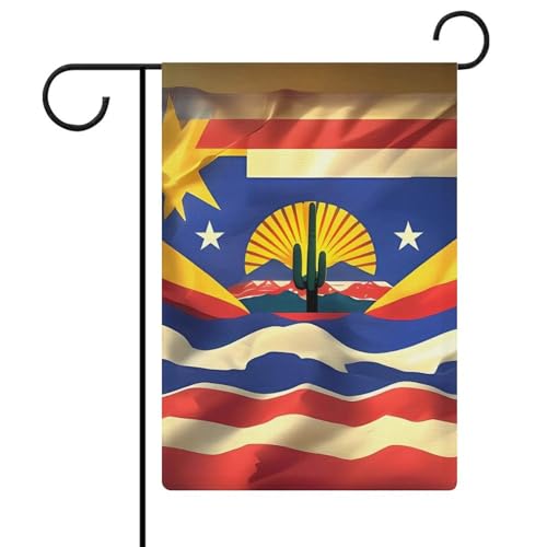 Doppelseitige 30,5 x 45,7 cm große Gartenflagge: Arizona-Flagge, Standard-Gartenflaggen sind langlebig, schön und vielseitig einsetzbar für den Außenbereich von QMNLKH