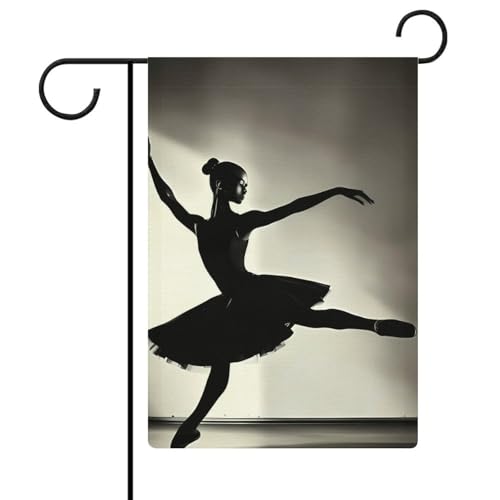Doppelseitige 30,5 x 45,7 cm große Gartenflagge: Ballerina-Tanz-Gartenflaggen sind langlebig, schön und vielseitig einsetzbar für den Außenbereich von QMNLKH