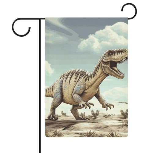 Doppelseitige 30,5 x 45,7 cm große Gartenflagge: Dinosaurier-Gartenflaggen sind langlebig, schön und vielseitig einsetzbar für den Außenbereich von QMNLKH