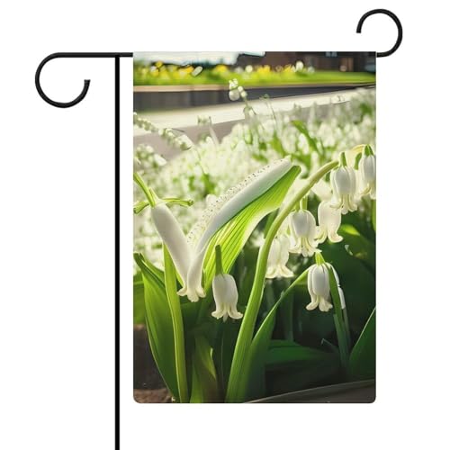 Doppelseitige 30,5 x 45,7 cm große Gartenflagge: Glocken-Orchideen-Druck Gartenflaggen sind langlebig, schön und vielseitig einsetzbar für den Außenbereich von QMNLKH