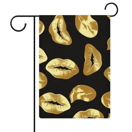 Doppelseitige 30,5 x 45,7 cm große Gartenflagge: Goldlippen Gartenflaggen sind langlebig, schön und vielseitig einsetzbar für den Außenbereich von QMNLKH