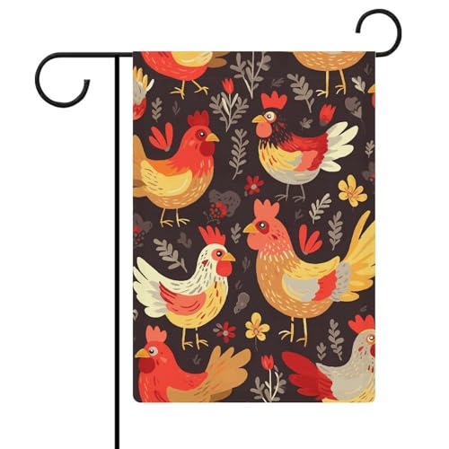 Doppelseitige 30,5 x 45,7 cm große Gartenflagge: Niedliche Hahn-Gartenflaggen sind langlebig, schön und vielseitig einsetzbar für den Außenbereich von QMNLKH