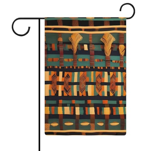 Doppelseitige 30,5 x 45,7 cm große Gartenflagge: afrikanische klassische gewebte Gartenflaggen sind langlebig, schön und vielseitig einsetzbar für den Außenbereich von QMNLKH
