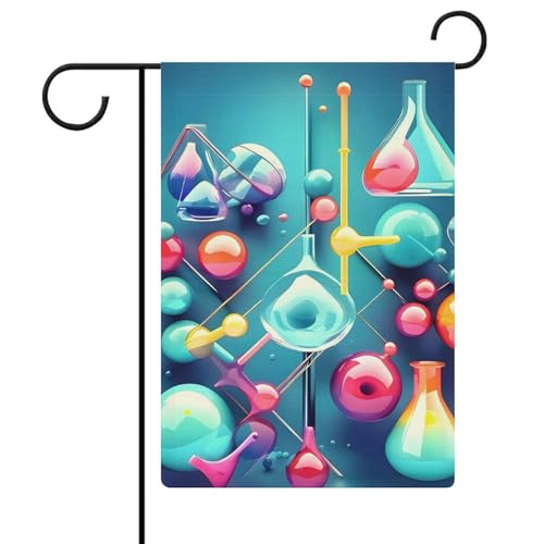 Doppelseitige 30,5 x 45,7 cm große Hofflagge: Abstrakte Wissenschaft, Chemie, Illustration, 3D-Gartenflaggen sind langlebig, schön und vielseitig einsetzbar für den Außenbereich Doppelseitige 30,5 x 45,7 cm große Hofflagge: Abstrakte Wissenschaft, Chemie, Illustration, 3D-Gartenflaggen sind langlebig, schön und vielseitig einsetzbar für den Außenbereich von QMNLKH