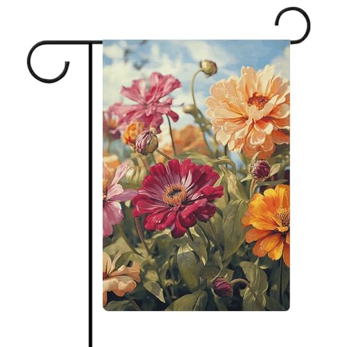 Doppelseitige 30,5 x 45,7 cm große Hofflagge: Bunte Frühlings- und Sommerblumen-Gartenflaggen sind langlebig, schön und vielseitig einsetzbar für den Außenbereich von QMNLKH