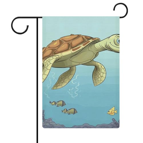 Doppelseitige 30,5 x 45,7 cm große Hofflagge: Die Gartenflaggen von Findet Sea Turtles sind langlebig, schön und vielseitig einsetzbar für den Außenbereich von QMNLKH