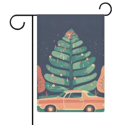 Doppelseitige 30,5 x 45,7 cm große Hofflagge: Es gibt ein Auto unter dem Baum, Gartenflaggen sind langlebig, schön und vielseitig einsetzbar für den Außenbereich Doppelseitige 30,5 x 45,7 cm große Hofflagge: Es gibt ein Auto unter dem Baum, Gartenflaggen sind langlebig, schön und vielseitig einsetzbar für den Außenbereich von QMNLKH