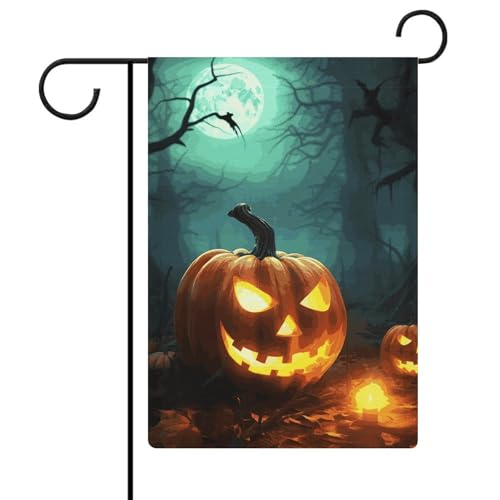 Doppelseitige 30,5 x 45,7 cm große Hofflagge: Happy Halloween Kürbisse Gartenflaggen sind langlebig, schön und vielseitig einsetzbar für den Außenbereich Doppelseitige 30,5 x 45,7 cm große Hofflagge: Happy Halloween Kürbisse Gartenflaggen sind langlebig, schön und vielseitig einsetzbar für den Außenbereich von QMNLKH