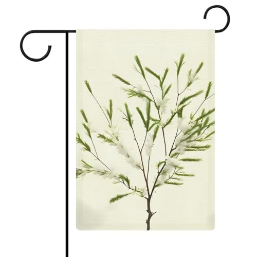 Doppelseitige Gartenflagge, 30,5 x 45,7 cm: Weiße natürliche Pflanze, grüne Zweig-Gartenflaggen sind langlebig, schön und vielseitig einsetzbar für den Außenbereich Doppelseitige Gartenflagge, 30,5 x 45,7 cm: Weiße natürliche Pflanze, grüne Zweig-Gartenflaggen sind langlebig, schön und vielseitig einsetzbar für den Außenbereich von QMNLKH